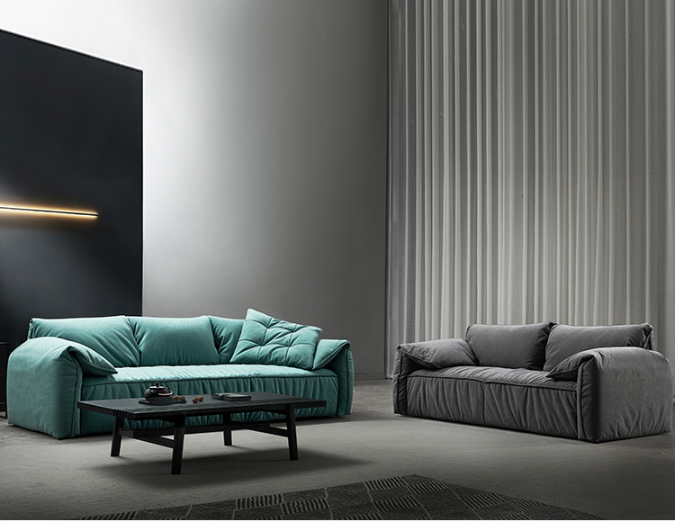 Italy design living room sofas high quality velvet new tech four seat Sectional Modern Design Fabric Sofa