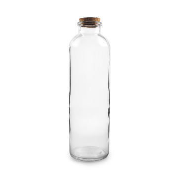 Runde klare 500 ml Glassaftflasche mit Korken