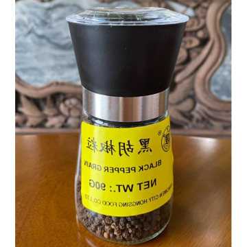 High concentration of black pepper granules