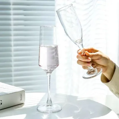 His and Hers Champagne Flute Set - Wedding Day Toasting Glasses