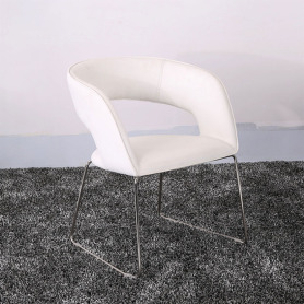 High Qualtiy Leather and Metal White Dining Chairs