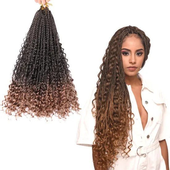 Goddess Faux Locs Crochet Hair Wholesale Wavy River Curly Box Locs Braids Synthetic Faux Locs Goddess Curly Ends Pre Looped Twis