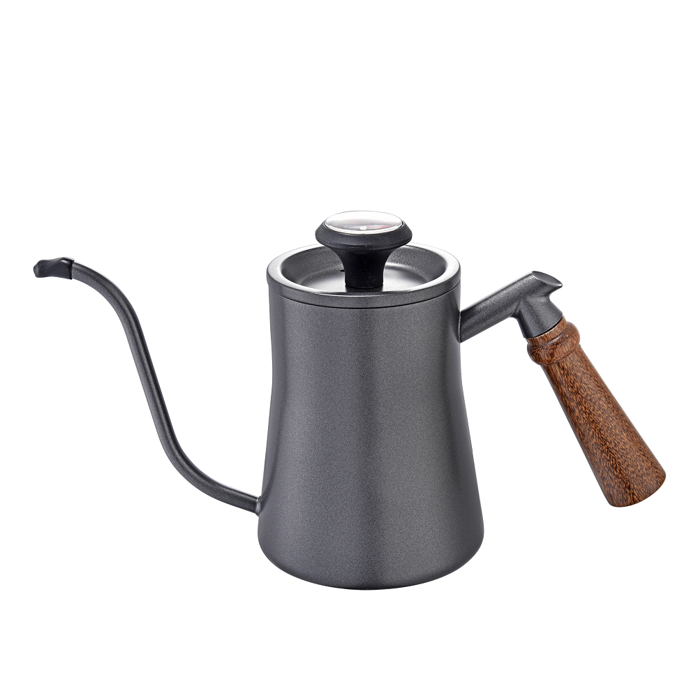 Pour Over Kettle with Thermometer and Wooden Handle