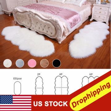 Sheep skin Faux Fur Bedroom Carpets Rugs For Home Kids room Living Room Chair Warm High Quality Non-slip White Gray Soft