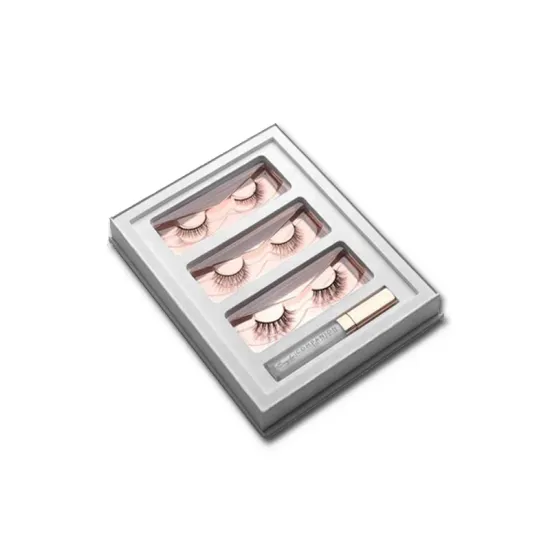Gold Foil Cosmetic Eyelashes Packaging Box With Lid
