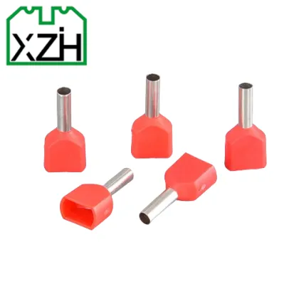 Blue/Gray PP Wire End Terminals TE 2512 Type Pre-insulated Copper Brass Twin Cord End Terminals