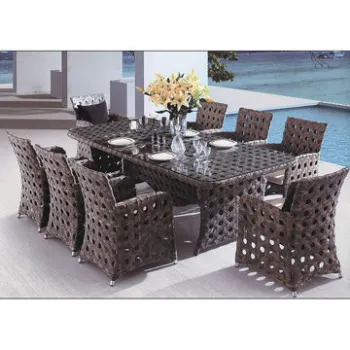 Rattan Sofa, 8 Chairs Match with 1 Table, Made of Wide Rattan, Fashionable Design