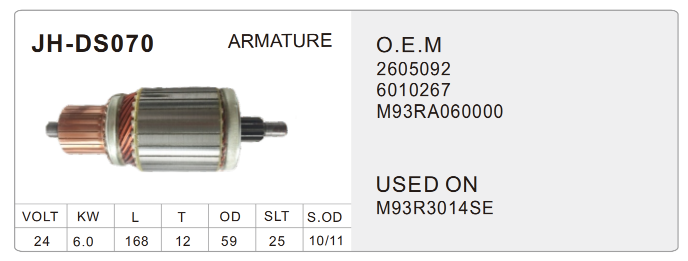Prestolite truck starter parts-JH-DS070-X