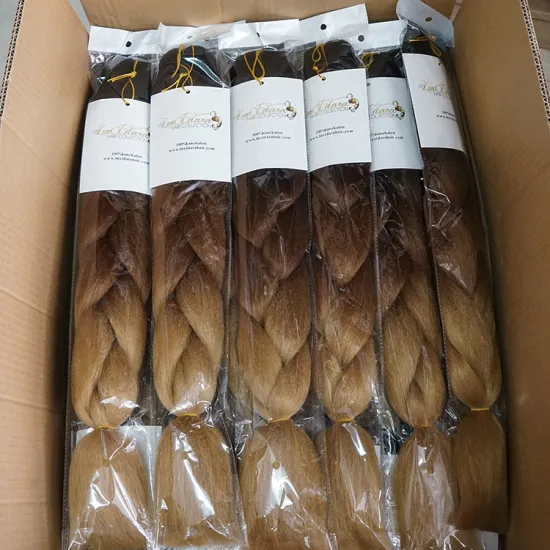 Wholesale Private Label Cheap Jumbo Braid Synthetic hair pre stretched Crochet Hair 24 inch Ombre Braiding Hair for Black Women