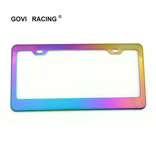 Blaues Auto -Nummernschild um Surround