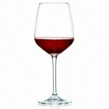 Red Wine Glass, Machine-made Crystal Wine Glass, Customizd Sizes and Shapes are Accepted