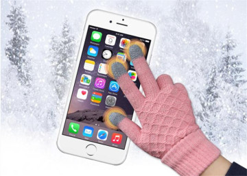 100% cotton style knit touch screen fashion gloves