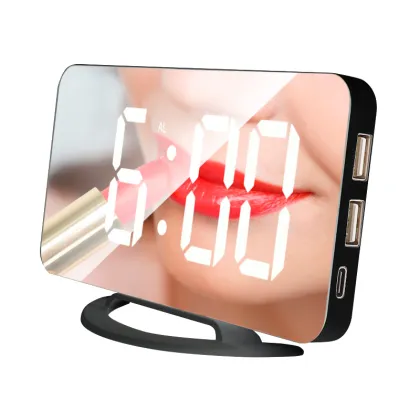 LED Mirror Digital Alarm Clock: Electronic Timepiece