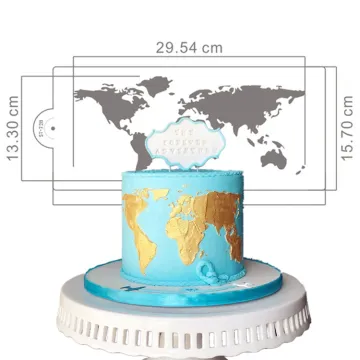 DIY Baking Accessories: Earth Map Cake Lace Mats & Spray Patterns for Decorating Stencils