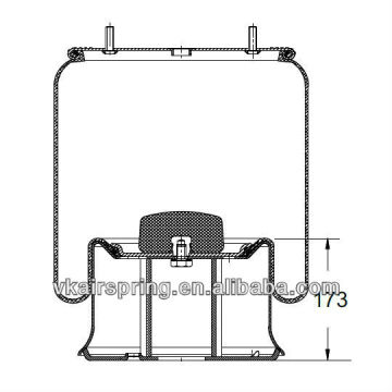 CARDI 58050700 Air bellow 1R14-706 rubber air suspension system/ truck spare parts steel piston