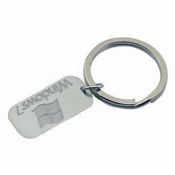 Keychain with Printing, Made of Zinc Alloy or Brass, Various Colors and Shapes Available