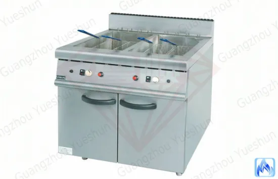 Gas Deep Fryer With 2 Tank / 4 Basket , Western Kitchen Equipment