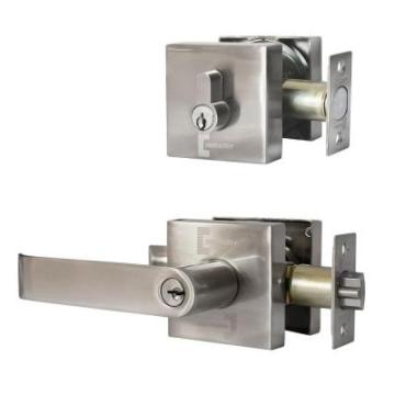 Satin Nickel Finish Combo Lever Set Plus Deadbolt