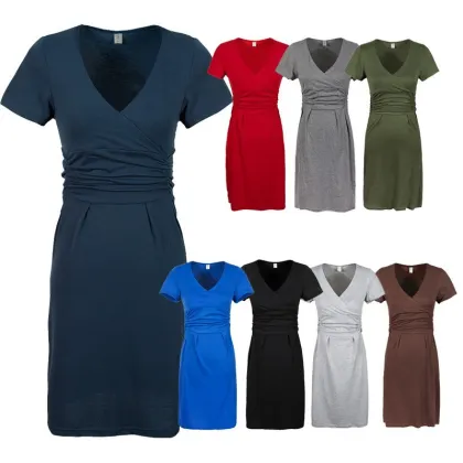 Pregant Women Sexy V-neck High Elastic Dress/Maternity Dress