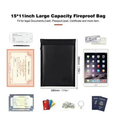 Waterproof Fireproof Money Card Cash Document Bag