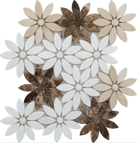 fantastik çiçek mermer mozaik tasarımı