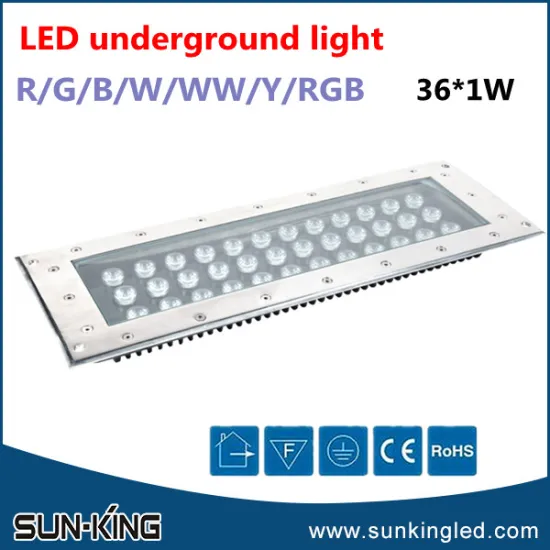 Top quality high efficiency 36W inground light warm whtie/rgb, 36x1W led underground paving light with stainlesss steel cover