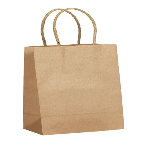 Wholesale Flat Kraft Paper Shopping Bag with Loop Handle