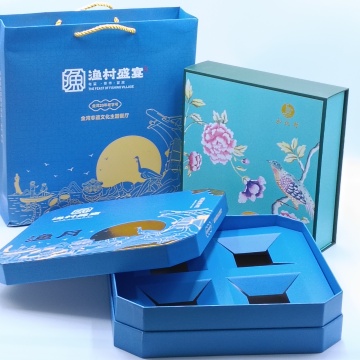 纸插入盖子和底部曲奇盒