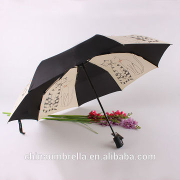korean cat cartoon fully automatic 3 folding umbrella
