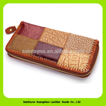 16886 Newest design genuine luxury leather travel wallet for women