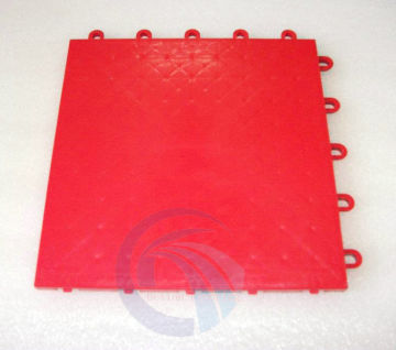 Red Basketball Indoor Pp Sports Flooring, Interlocking Gym Floor Tiles