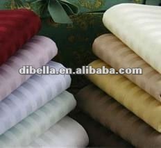 100%cotton white and dyed stripe fabric for 5 star hotel bedding sets