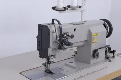 Double Needle Flat Bed Walking Foot Sewing Machine Leather Sewing Machine HM-842