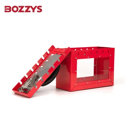 12-Padlock Combined Red Storage Group Lockout Box with Display Window