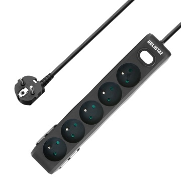 USB -Ladestoffstreifen im französischen Stil mit 5 Steckdosen und Anstiegsschutzschutz