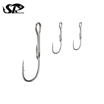 SUPWRIORFISHING Rustproof Double Hook Long and Short German Alloy Steel Fishing Hooks T813