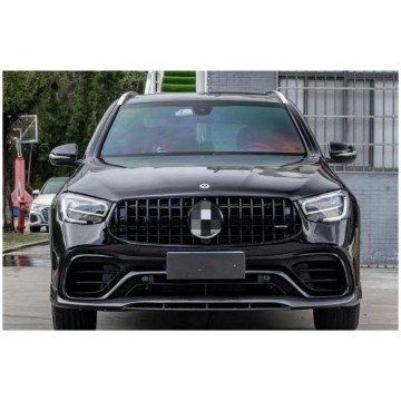 Aggiornamento del sistema del corpo automatico per Mercedes-Benz GLC X253 2020-2022 a GLC63 AMG-Bumper posteriore anteriore con griglia e tubo di scarico del diffusore posteriore