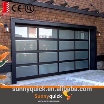 aluminum transparent glass panel garage door with tempered glass