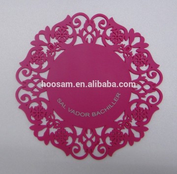 Soft Rubber Coaster, Anti-heat, Flower Shape Coaster with Customer Logo