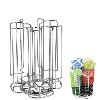 Rotating Pod Organizer for 52 Tassimo Coffee Capsules: Ideal for Home Countertop Pod Storage