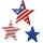 3 Pieces Independence Day Wooden Star Signs