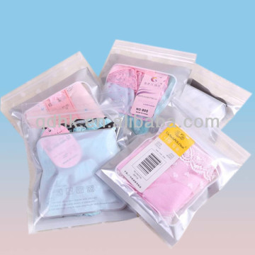 china factory manufacture transparent reseable zipper top underware packaging plastic bag