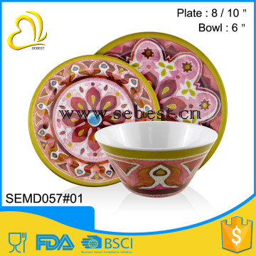 restaurant used new gold design 3PC melamine dinner set