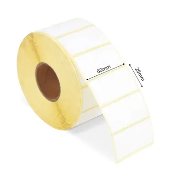 50X25mm 72g Blank Direct Thermal Label Roll