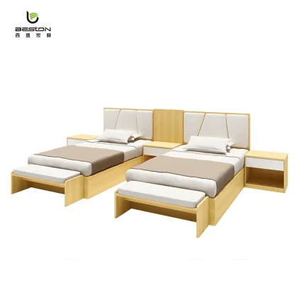 Custom-Made Luxury Hotel Bedroom Sets - Wooden Hotel Beds with Storage