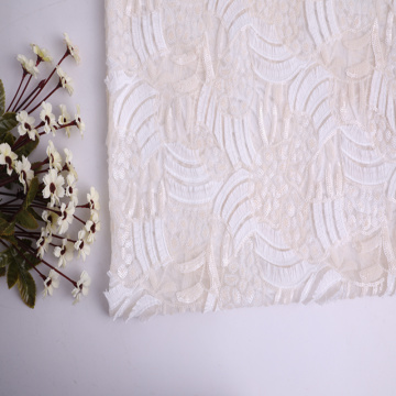 3D Milky Garn Tassel Sequin Mesh Embroidery Fabric