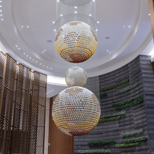 Hotel exhibition center customized large ball chandelier