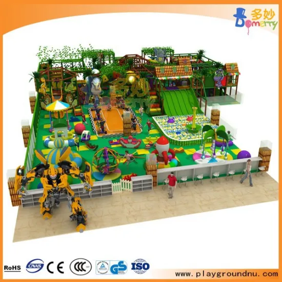 Jungle theme kids indoor soft play with ball pool big slide
