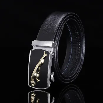 Mens PU Alloy Square Buckle Business & Leisure Belts - Black Metal Waistband Belts for Jeans