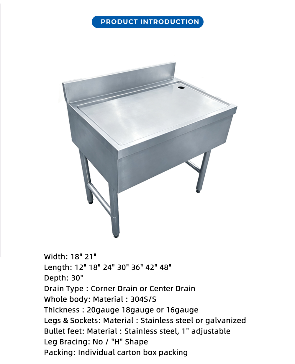 Stainless Steel Underbar Drainboard Unit X